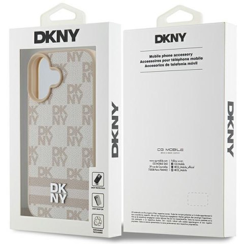 DKNY DKHCP16SPCPTSSP i Phone 16 6.1"różowy/pink hardcase Checke red Pattern & Printed Stripes