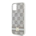 DKNY DKHMN61HCPTSE i Phone 11 / Xr6.1" beżowy/beige hardcase IML Checke red Mono Pattern & Printed Stripes Mag Safe