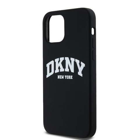 DKNY DKHMP12MSNYACH i Phone 12/12 Pro6.1" czarny/black hardcase Liquid Silicone White Printed Logo Mag Safe