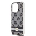 DKNY DKHMP13LHCPTSK i Phone 13 Pro / 136.1" czarny/black hardcase IML Checke red Mono Pattern & Printed Stripes Mag Safe
