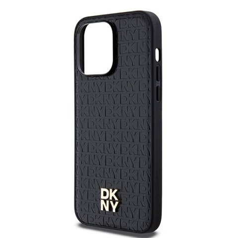 DKNY DKHMP13LPSHRPSK i Phone 13 Pro / 136.1" czarny/black hardcase Leather Pattern Metal Logo Mag Safe