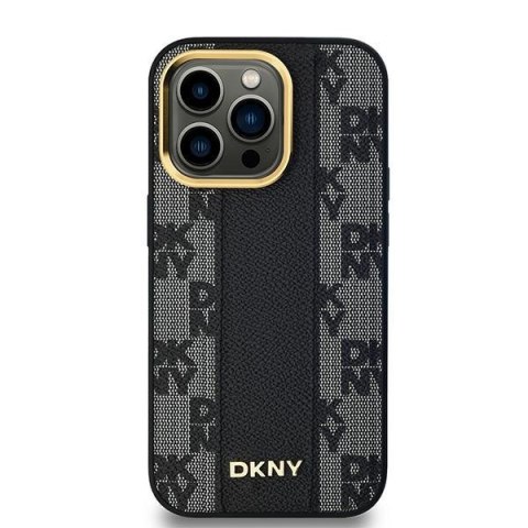 DKNY DKHMP14XPCPVSLK i Phone 14 Pro Max6.7" czarny/black hardcase Leather Checke red Mono Pattern Mag Safe