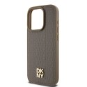 DKNY DKHMP14XPSHRPSW i Phone 14 Pro Max6.7" brązowy/brown hardcase Leather Pattern Metal Logo Mag Safe