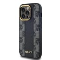 DKNY DKHMP14LPCPVSLK i Phone 14 Pro6.1" czarny/black hardcase Leather Checke red Mono Pattern Mag Safe