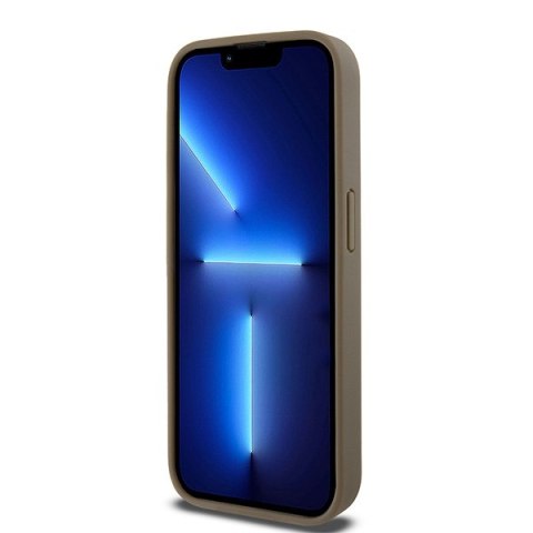DKNY DKHMP14LPSHRPSW i Phone 14 Pro6.1" brązowy/brown hardcase Leather Pattern Metal Logo Mag Safe