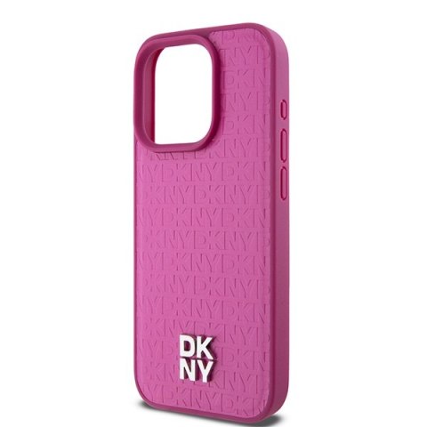 DKNY DKHMP15LPSHRPSP i Phone 15 Pro6.1" różowy/pink hardcase Leather Monogram Pattern Metal Logo Mag Safe