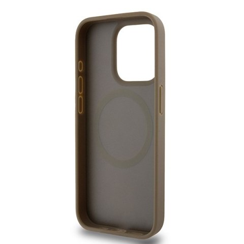 DKNY DKHMP15LPSHRPSW i Phone 15 Pro6.1" brązowy/brown hardcase Leather Monogram Pattern Metal Logo Mag Safe