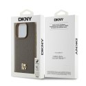 DKNY DKHMP15LPSHRPSW i Phone 15 Pro6.1" brązowy/brown hardcase Leather Monogram Pattern Metal Logo Mag Safe