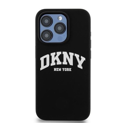 DKNY DKHMP15LSNYACH i Phone 15 Pro6.1" czarny/black hardcase Liquid Silicone White Printed Logo Mag Safe