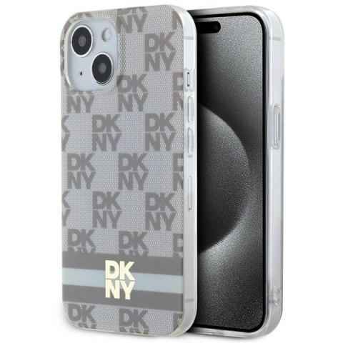 DKNY DKHMP15MHCPTSE i Phone 15 Plus /14 Plus 6.7" beżowy/beige hardcase IML Checke red Mono Pattern & Printed Stripes Mag Safe
