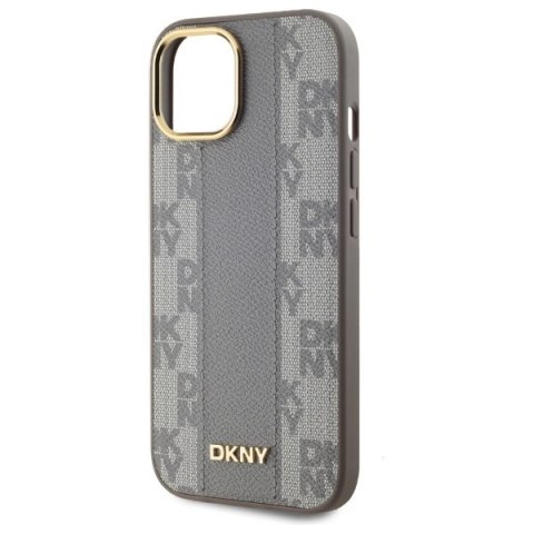 DKNY DKHMP15MPCPVSLE i Phone 15 Plus6.7" beżowy/beige hardcase Leather Checke red Mono Pattern Mag Safe