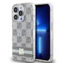 DKNY DKHMP15XHCPTSE i Phone 15 Pro Max6.7" beżowy/beige hardcase IML Checke red Mono Pattern & Printed Stripes Mag Safe