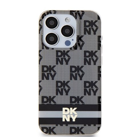 DKNY DKHMP15XHCPTSK i Phone 15 Pro Max6.7" czarny/black hardcase IML Checke red Mono Pattern & Printed Stripes Mag Safe