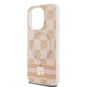 DKNY DKHMP15XHCPTSP i Phone 15 Pro Max6.7" różowy/pink hardcase IML Checke red Mono Pattern & Printed Stripes Mag Safe