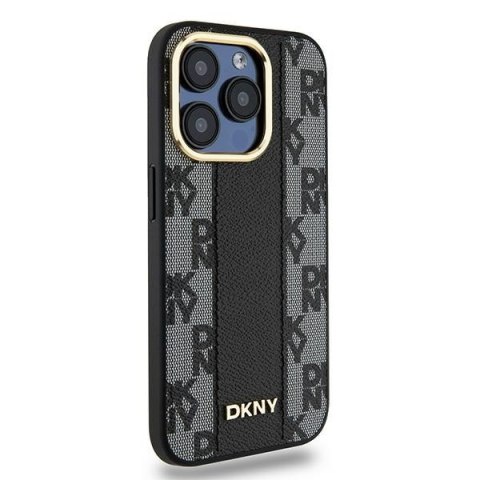 DKNY DKHMP15XPCPVSLK i Phone 15 Pro Max6.7" czarny/black hardcase Leather Checke red Mono Pattern Mag Safe