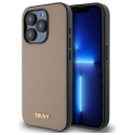 DKNY DKHMP15XPGHLME i Phone 15 Pro Max 6.7" beżowy/beige hardcase Grained Metal Logo Mag Safe
