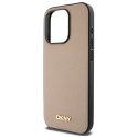 DKNY DKHMP15XPGHLME i Phone 15 Pro Max 6.7" beżowy/beige hardcase Grained Metal Logo Mag Safe