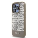 DKNY DKHMP15XPSOSPW i Phone 15 Pro Max6.7" brązowy/brown hardcase Leather Printed Pattern Metal Logo Mag Safe