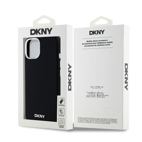 DKNY DKHMP15SSMCHLK i Phone 15 / 14 / 136.1" czarny/black hardcase Liquid Silicone Small Metal Logo Mag Safe