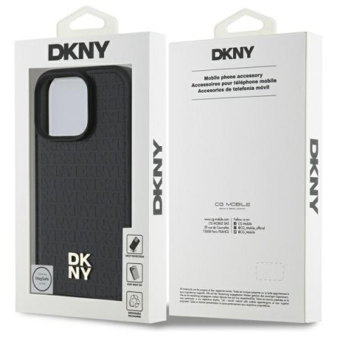 DKNY DKHMP16XPSHRPSK i Phone 16 Pro Max 6.9" hardcase czarny/black Repeat Pattern Stack Logo Mag Safe