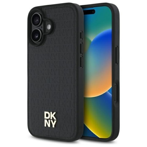 DKNY DKHMP16SPSHRPSK i Phone 16 6.1" hardcase czarny/black Repeat Pattern Stack Logo Mag Safe