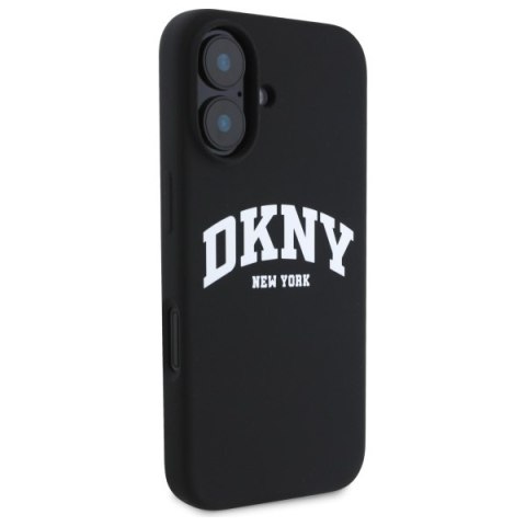 DKNY DKHMP16SSNYACH i Phone 16 6.1" czarny/black hardcase Silicone White Printed Logo Mag Safe