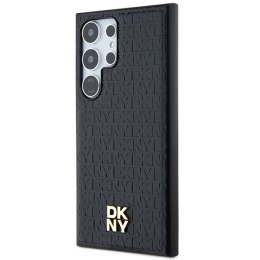 DKNY DKHMS24LPSHRPSK S24 Ultra S928czarny/black hardcase Leather Pattern Metal Logo Mag Safe