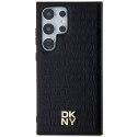 DKNY DKHMS24LPSHRPSK S24 Ultra S928czarny/black hardcase Leather Pattern Metal Logo Mag Safe