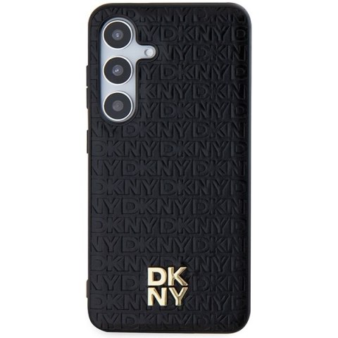 DKNY DKHMS24MPSHRPSK S24+ S926czarny/black hardcase Leather Pattern Metal Logo Mag Safe