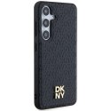 DKNY DKHMS24MPSHRPSK S24+ S926czarny/black hardcase Leather Pattern Metal Logo Mag Safe