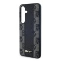 DKNY DKHMS24SPCPVSLK S24 S921czarny/black hardcase Leather Checke red Mono Pattern Mag Safe