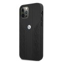 Etui BMW BMHCP12MRSPPK i Phone 12/12 Pro 6,1" czarny/black hardcase Leather Curve Perforate