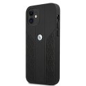 Etui BMW BMHCP12SRSPPK i Phone 12 mini 5,4" czarny/black hardcase Leather Curve Perforate