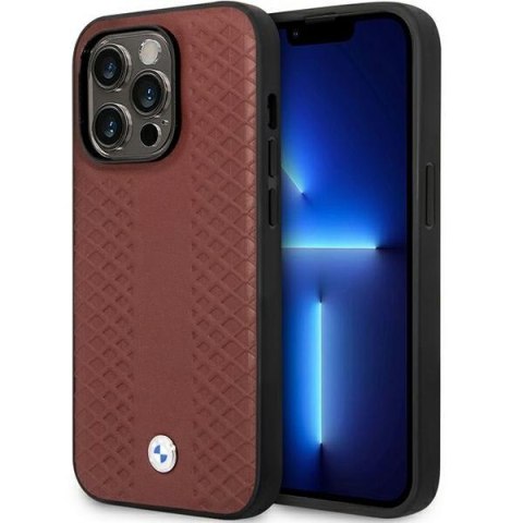 Etui BMW BMHCP14L22RFGR i Phone 14 Pro 6,1" burgundowy/burgundy Leather Diamond Pattern