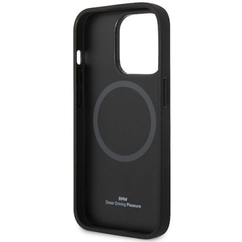 Etui BMW BMHMP14X22RPSK i Phone 14 Pro Max 6,7" czarny/black Leather Seats Pattern Mag Safe