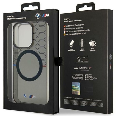 Etui BMW BMHMP14XHGPK i Phone 14 Pro Max 6.7" szary/grey hardcase Pattern Mag Safe