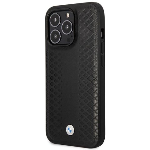 Etui BMW BMHMP14L22RFGK i Phone 14 Pro 6,1" czarny/black Leather Diamond Pattern Mag Safe