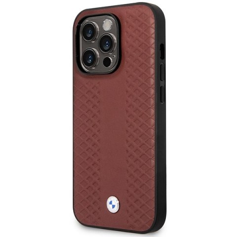 Etui BMW BMHMP14L22RFGR i Phone 14 Pro 6,1" burgundowy/burgundy Leather Diamond Pattern Mag Safe