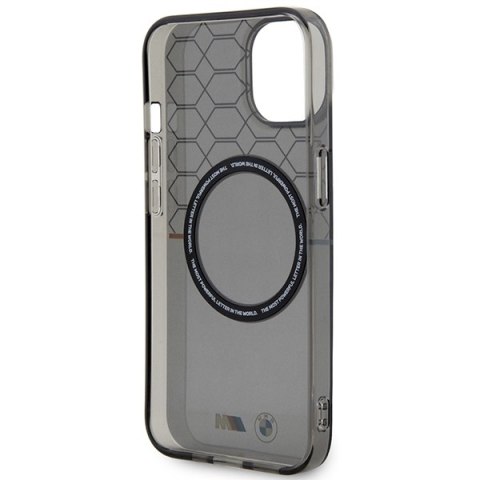 Etui BMW BMHMP14SHGPK i Phone 14 / 15 /13 6.1" szary/grey Pattern Mag Safe