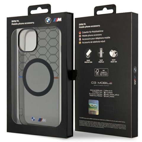 Etui BMW BMHMP14SHGPK i Phone 14 / 15 /13 6.1" szary/grey Pattern Mag Safe