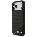 Etui BMW M Carbon Tricolor Line Mag Safe do i Phone 17 Pro Max czarny