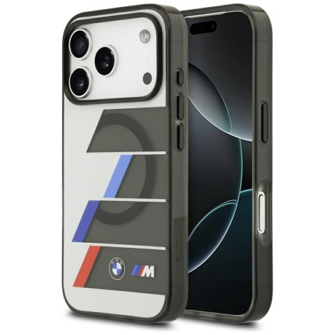 Etui BMW M IML Metal Buttons Tricolor Lines Mag Safe do i Phone 17 Pro Max antracyt