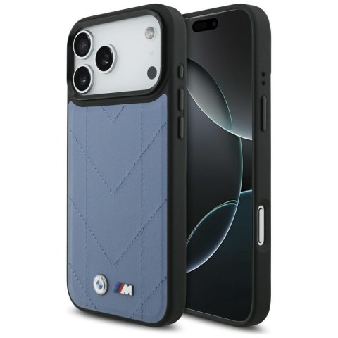 Etui BMW M Quilted Logo Mag Safe do i Phone 17 Pro Max niebieski