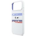 Etui BMW M Silicon Horizontal Line Mag Safe do i Phone 17 Pro Max biały