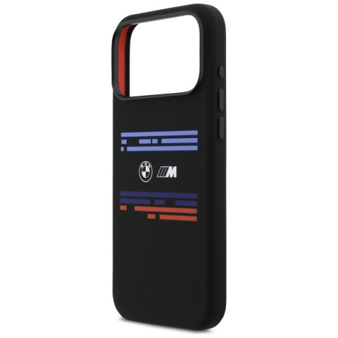 Etui BMW M Silicon Horizontal Line Mag Safe do i Phone 17 Pro Max czarny