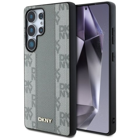 Etui DKNY Leather Checke red Pattern Mag Safe do Samsung Galaxy S25 Ultra taupe