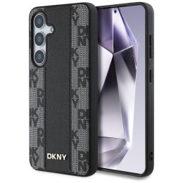 Etui DKNY Leather Checke red Pattern Mag Safe do Samsung Galaxy S25 czarny