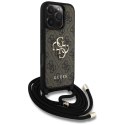 Etui Guess 4G Big Logo Cord Stap Crossbody do i Phone 16 Pro brązowy