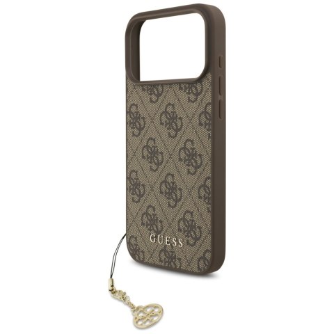 Etui Guess 4G Charms Collection Mag Safe do i Phone 17 Pro Max brązowy
