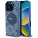 Etui Guess 4G Circle Classic Logo Mag Safe do i Phone 16 Pro niebieski